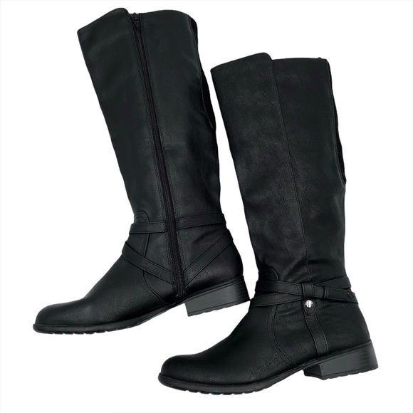 LifeStride Xtrovert Riding Boots, Black, Sz 8.5 - Picture 9 of 13